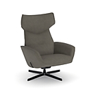 NowyStyl Otuli draaifauteuil, met armleuningen, schommelfunctie, B 510 x D 525 x H 455 mm, polyester bekleding/aluminium, duifgrijs/zwart