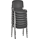 NowyStyl Set de chaises empilables ISO BASIC, sans accoudoirs, empilable jusqu'à 12 pièces, housse anthracite, piétement argent chromé, 8 pièces
