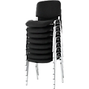 NowyStyl Set de chaises empilables ISO BASIC, sans accoudoirs, empilable jusqu'à 12 pièces, housse noire, piétement argent chromé, 8 pièces