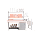 Ondertafelmagazijn voor inpak- en werktafel Rocholz System 1600/2000, kort, tot 100 vouwdozen, B 1015 x D 600 x H 604 mm, lichtgrijs