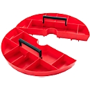 Opbergbak Toolbox, kunststof, 2-delig, rood, Ø 420 x H 50 mm