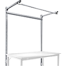 Opbouwframe met giek, Basistafel SPECIAAL werktafel-/werkbank UNIVERSAL/PROFI, 1500 mm, aluminium zilver