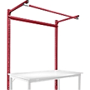 Opbouwframe met giek, Basistafel STANDAARD werktafel/werkbank UNIVERSAL/PROFI, 1500 mm, robijnrood