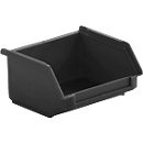 Open fronted storage bin LF 110, ESD conductive, black, external dimensions L 92 x W 102 x H 51 mm, contents 0.3 L