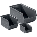Open fronted storage box SSI Schäfer series LF, recycled plastic, 3 Gren, 0,9 - 7,5 l, iron grey, 64 pcs. 