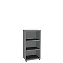Open kast, 1-delig, 3 ordnerhoogten, b 600 mm, zilver