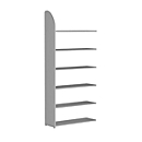Open kast Dante®, stellingsectie, H 2250 x B 1000 mm, zonder achterwand, lichtgrijs