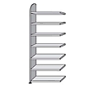 Open kast Dante®, stellingsectie, H 2600 x B 800 mm, zonder achterwand, lichtgrijs