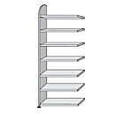 Open kast Dante®, stellingsectie, H 2600 x B 800 mm, zonder achterwand, wit