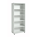 Open kast, hout, 4 legborden, 5 ordnerhoogten, B 800 x D 400 x H 1877 mm, lichtgrijs 