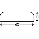 Oppervlaktebescherming type F, 1 m/stuk, geel/zwart