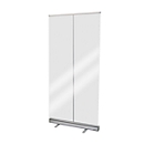Oprolbaar hygiënescherm, PET-folie, glashelder, aluminiumcassette met voetjes, B 850 x D 200 x H 2200 mm
