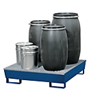 Opvangbak ASECOS, staal, met rooster en vorkheftruckschoenen, inhoud van 200 l, B 1210 x D 1240 x H 285 mm, gelakt