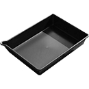 Opvangbak PE, inhoud 16 liter, zonder gaasrooster, L 530 x B 400 x H 100 mm, zwart