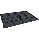 Opzetdeksel VDA-KLT-D 61 ESD, voor Eurobak R-KLT ESD, B 600 x D 400 mm, zwart geleidend