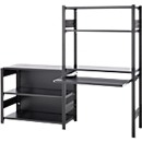 ORDO Home Regalkombination, Grund- und Anbauregal, 6 Fachböden, multifunktional, mobil, B 2070 x T 435 x H 1750 mm, tiefschwarz matt RAL 9005