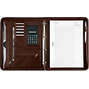 Organisateur à anneaux Massa Alassio, format A4, similicuir, avec calculatrice, brun
