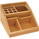Organiseur pour bureau bambou Wedo, 3 casiers, 1 partie en aluminium