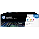 Original HP Toner 304A CMY, Multipack, cyan, magenta, gelb