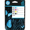 Originele HP inktcartridges 953 CMYK, Mixpack, cyaan, magenta, geel, zwart