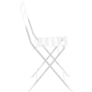 Outdoor-Klappstuhl meet® by Paperflow EDEN, ohne Armlehnen, UV-behandelt, B 380 x T 335 x H 440 mm, Stahl verzinkt, weiss-weiss, 2 Stück
