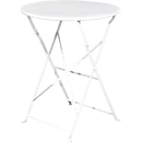 Outdoor-Klapptisch meet® by Paperflow EDEN, rund, Ø 600 x H 730 mm, Stahl verzinkt, weiss-weiss
