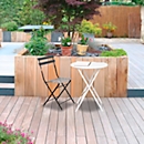 Outdoor-Klapptisch meet® by Paperflow EDEN, rund, Ø 600 x H 730 mm, Stahl verzinkt, weiß-weiß