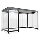 Outdoor shelter system Köln K4 c/b, fully assembled, anthracite grey