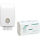 Pack ahorro toallas de papel plegadas Scott Performance Interfold, 30 x 212 uds. + dispensador gratis