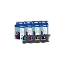 Pack économique 4 cartouches d'imprimante LC-123BK/C/M/Y Brother, noir, cyan, magenta, jaune