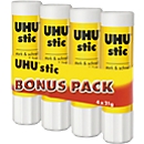 Pack économique bâton de colle UHU, 4 unités, sans dissolvant, forte adhérence, recyclable