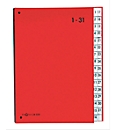 PAGNA desk organiser Colour 1 - 31, also for oversize formats, numerical, polypropylene, red