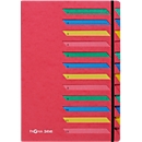 PAGNA desk organiser, for DIN A4, A-Z, 12 compartments, cardboard, red