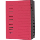 PAGNA file folder, for DIN A4, 12 compartments, Pressboard, 5 pieces, red