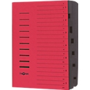 PAGNA file folder, for DIN A4, 7 compartments, Pressboard, 5 pieces, red