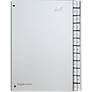 PAGNA Pultordner Silver, für DIN A4, A - Z, 24 Fächer, silber metallic