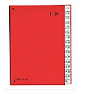 PAGNA sorteermap Color 1-31, ook voor oversized maten, numeriek, polypropeen, rood