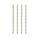 Pailles à boire Papstar Green Dots, jetables, L 200 x Ø 6 mm, en papier certifié FSC®, blanches à pois verts, 100 pièces.
