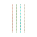 Pailles à boire Papstar Stripes, jetables, L 200 x Ø 6 mm, en papier certifié FSC®, couleurs assorties, 100 pcs.