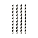 Pailles à boire Papstar Stripes, jetables, L 200 x Ø 6 mm, en papier certifié FSC®, noir et blanc, 100 pièces.