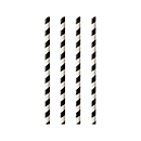 Pailles à boire Papstar Stripes, jetables, L 240 x Ø 6 mm, en papier certifié FSC®, noir et blanc, 100 pièces.