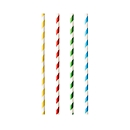 Pailles à boire Papstar Stripes, pour milk-shakes, jetables, L 210 x Ø 8 mm, en papier certifié FSC®, couleurs assorties, 100 pcs.