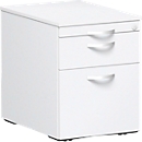PALENQUE mobile pedestal, 1 drawer, 1 utensil drawer, HR pull-out, W 430 x D 600 x H 566 mm, white