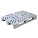 Palette hygiénique FP-H1, charge max. 5000/1250 kg, 3 patins, plateau supérieur et inférieur fermé, L 1200 x l 800 x H 160 mm, HDPE recyclé, gris clair, 3 pièces