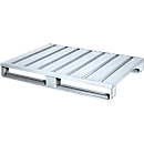 Palette plate en acier, dimensions européennes, jusqu'à 1500 kg, plateau supérieur fermé, 2 patins en acier, L 1200 x l 800 x H 130 mm, acier galvanisé