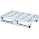 Palette plate en acier, jusqu'à 1500 kg, plateau supérieur fermé, 2 patins en acier, L 800 x l 500 x H 130 mm, acier galvanisé