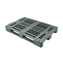 Pallet FP-DK1208S, laadvermogen 5000/1000 kg, open boven- en onderdek, 3 sledes, L 1200 x B 800 x H 150 mm, gerecycleerd HDPE, 5 stuks