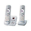 Panasonic KX-TG6822 - Schnurlostelefon - Anrufbeantworter mit Rufnummernanzeige - DECT - Pearly Silver + zusätzliches Handset