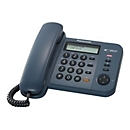 Panasonic KX-TS580GC - Telefon mit Schnur mit Rufnummernanzeige/Anklopffunktion - dunkelblau