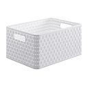 Panier de rangement Rotho COUNTRY, volume 18 l, format A4, empilable, sans couvercle, L 368 x l 278 x H 191 mm, PP, blanc